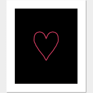 Small Viva Magenta Love Heart Pantone Color of the Year 2023 Posters and Art